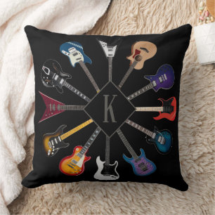 Persoonlijke elektrische gitaar cirkel zwart kussen