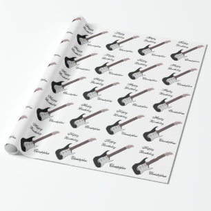 Persoonlijke elektrische gitaar verjaardag cadeaupapier