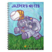Persoonlijke Elephant Baseball Star Notitieboek (Voorkant)