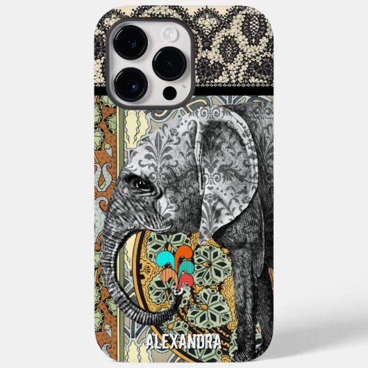 Persoonlijke Elephant Damask Case-Mate iPhone Case (Achterkant)
