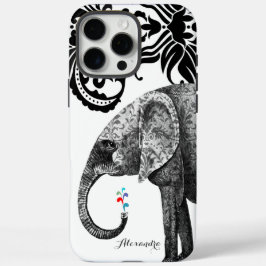 Persoonlijke Elephant Damask iPhone 16 Pro Max Hoesje