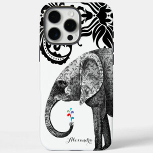 Persoonlijke Elephant Damask iPhone 16 Pro Max Hoesje