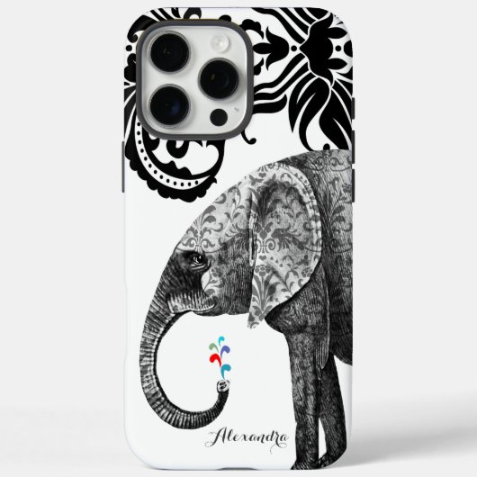 Persoonlijke Elephant Damask Case-Mate iPhone Case (Achterkant)