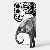 Persoonlijke Elephant Damask Case-Mate iPhone Case (Achterkant)