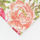 Persoonlijke Elephant Floral Baby Girl Fleece Deken (Hoek)