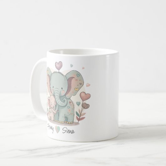 Persoonlijke Elephant Love Mok (Voorkant links)