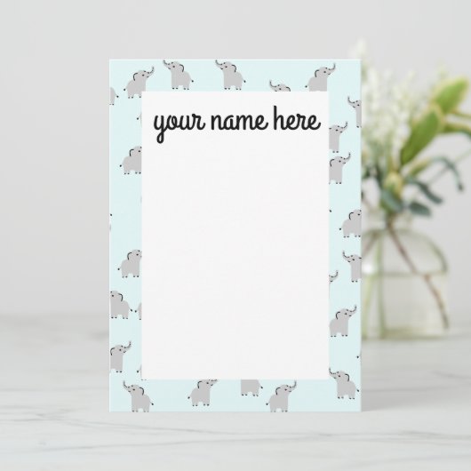 Persoonlijke Elephant Notecards Bedankkaart (Staand voorkant)