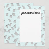 Persoonlijke Elephant Notecards Bedankkaart (Voorkant / Achterkant)