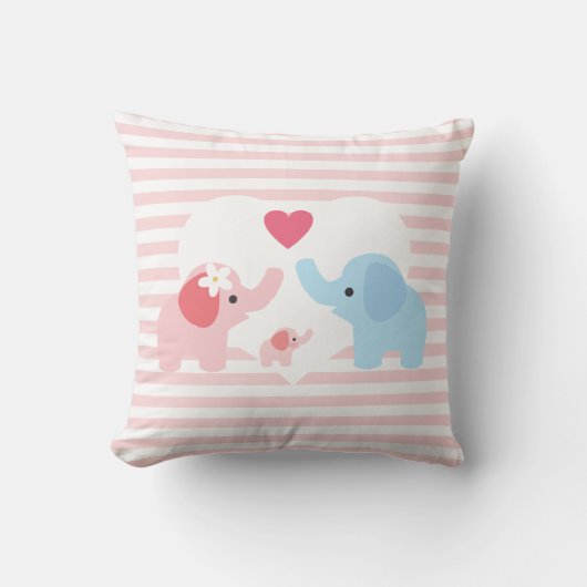 Persoonlijke Elephant Ouders en Baby Kussen (Voorkant)