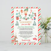 Persoonlijke Elf Goodbye Letter Elf Holiday Card (Staand voorkant)