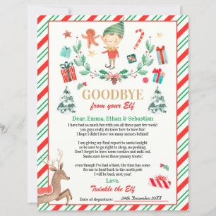 Persoonlijke Elf Goodbye Letter Elf Holiday Card