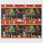 Persoonlijke Elf Jongensnaam Kerstmis | Rode Plaid Cadeaupapier (Vlak)