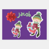 Persoonlijke Elf Kerstmis Inpakpapier Vel (Voorkant 3)