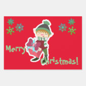 Persoonlijke Elf Kerstmis Inpakpapier Vel (Voorkant 2)