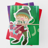 Persoonlijke Elf Kerstmis Inpakpapier Vel (In situ)