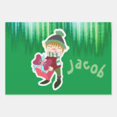 Persoonlijke Elf Kerstmis Inpakpapier Vel (Voorkant)