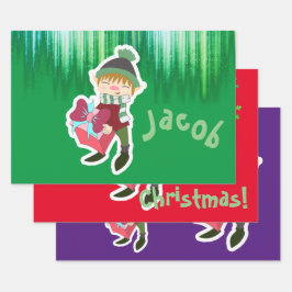 Persoonlijke Elf Kerstmis Inpakpapier Vel