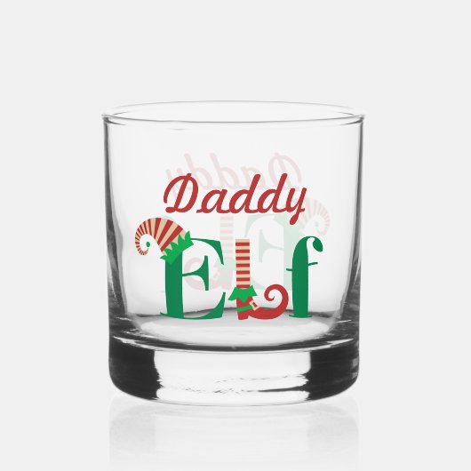 Persoonlijke Elf Kerstmis Whisky Glas (Achterkant)