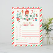 Persoonlijke Elf Report Card Elf Holiday Card (Staand voorkant)