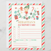 Persoonlijke Elf Report Card Elf Holiday Card (Voorkant)