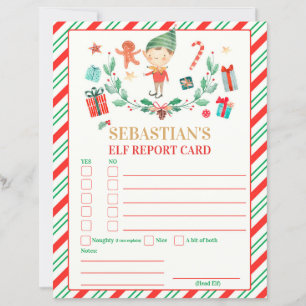 Persoonlijke Elf Report Card Elf Holiday Card