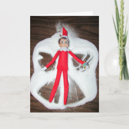 Persoonlijke Elf Snow Angel-kerstkaart Feestdagen Kaart