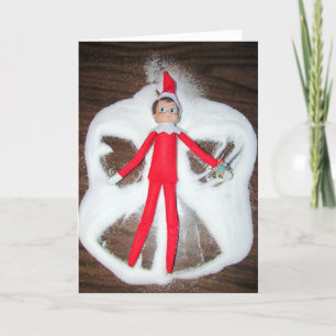 Persoonlijke Elf Snow Angel-kerstkaart Feestdagen Kaart