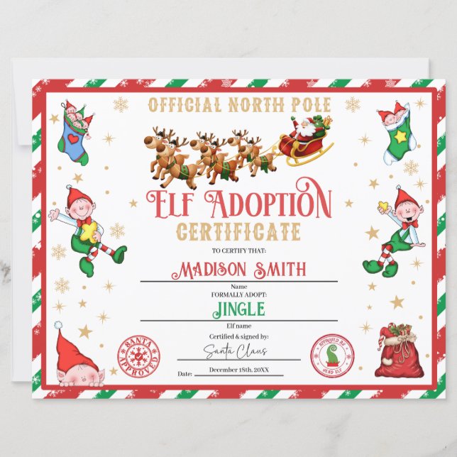 Persoonlijke Elfen Adoptie Certificaat (Voorkant)