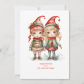 Persoonlijke Elfen Elf Kerstmis Kerstdag Kaart (Voorkant)