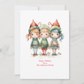 Persoonlijke Elfen Elf Kerstmis Kerstdag Kaart (Voorkant)