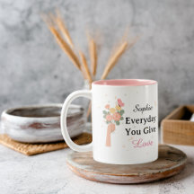 Persoonlijke 'Elke Dag Geef Je Liefde' Bloemige Mo