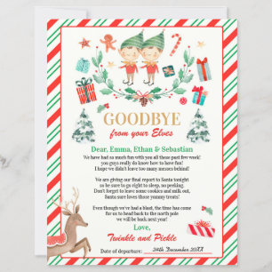 Persoonlijke Elves Goodbye Letter Elf Holiday Card
