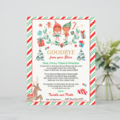 Persoonlijke Elves Goodbye Letter Elf Holiday Card (Staand voorkant)