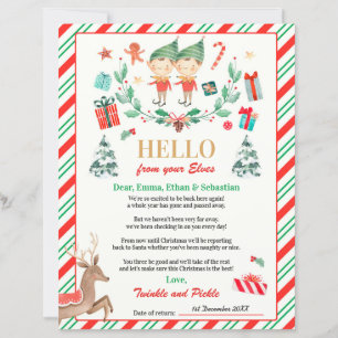 Persoonlijke Elves Return Letter Elf Holiday Card