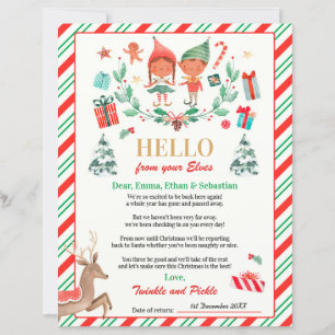 Persoonlijke Elves Return Letter Elf Holiday Card