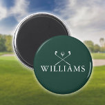 Persoonlijke Emerald Green Name Golf Clubs Magneet<br><div class="desc">Pas de naam in klassieke typografie aan om een uniek golfgeschenk te creëer en in het belang van elke golfer. Ontworpen door: Thisnotme©</div>