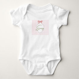 Persoonlijke Emery Meisjes Babykamer Boog & Gingha Romper