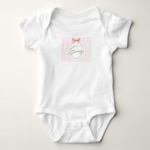Persoonlijke Emery Meisjes Babykamer Boog&Gingham Romper