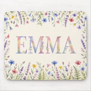 Persoonlijke Emma Wildflower Waterverf Muismat