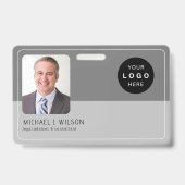 Persoonlijke employee foto logo QR barcode ID Badge (Voorzijde)