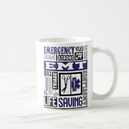 Persoonlijke Emt/Ems-symbool met woorden Koffiekof Koffiemok