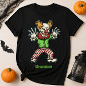Persoonlijke enge clown Halloween-kinderen T-shirt