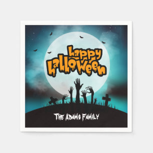 Persoonlijke enge zombie gelukkig Halloween-feest Servet