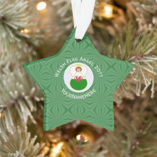 Persoonlijke Engelen Kerstmis Vlag  Ornament