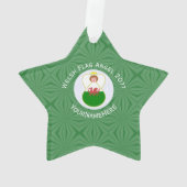 Persoonlijke Engelen Kerstmis Vlag Ornament (achterkant)