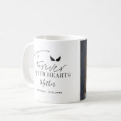 Persoonlijke engelenvleugels Herdenking kerstfoto Koffiemok (Voorkant links)