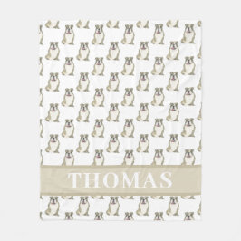 Persoonlijke Engelse Bulldog (Tigerrstriped) Fleece Deken