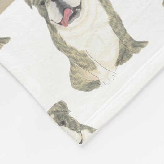 Persoonlijke Engelse Bulldog (Tigerrstriped) Fleece Deken (Hoek)