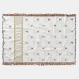 Persoonlijke Engelse Bulldog (Wit) Deken