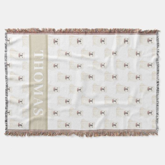 Persoonlijke Engelse Bulldog (Wit) Deken (Voorkant)